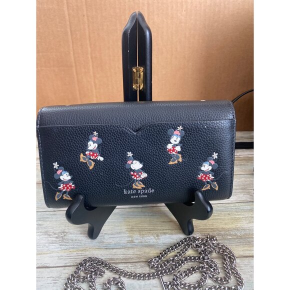 Kate Spade x Disney Parks Minnie Mouse Crossbody Bag Black Pearl Buckle - Picture 4 of 8